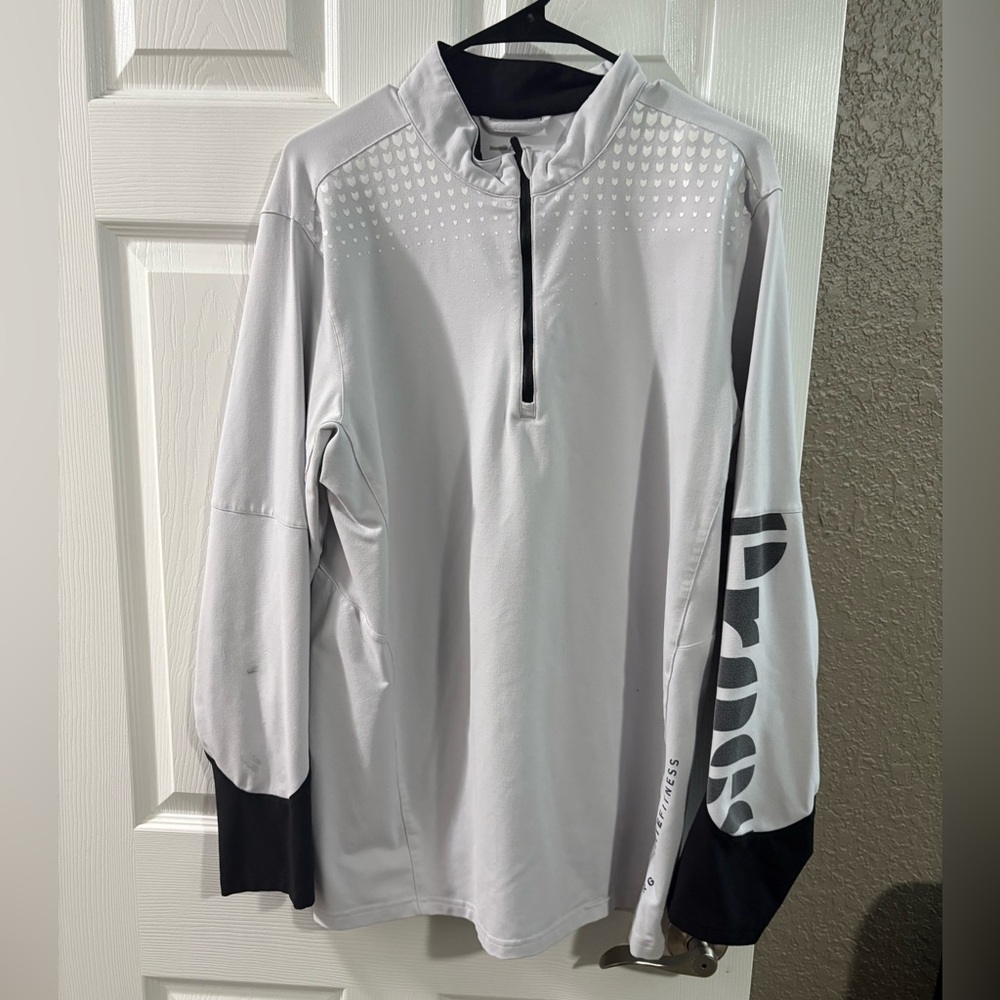 Reebok CrossFit White and Black Performance Quarter-Zip Jacket